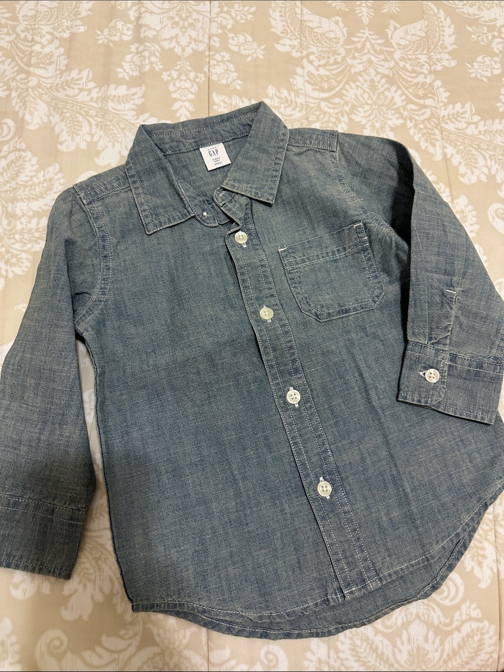 GAP Kids Light Blue Denim Button-Down Shirt
